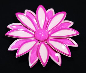 1960s Flower Power Pink Brooch