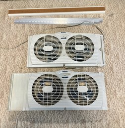 Pair Of Two Speed Window Fans By Holmes - Tested Working
