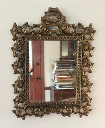 Antique Ornate Brass Wall Mirror