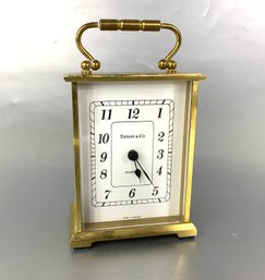 Tiffany & Co. Quartz Brass Mantle Clock - Working