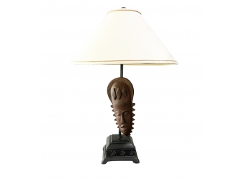 African Carved Mask Table Lamp