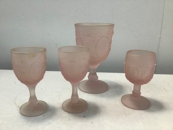 Pink Frosted Glass Lot