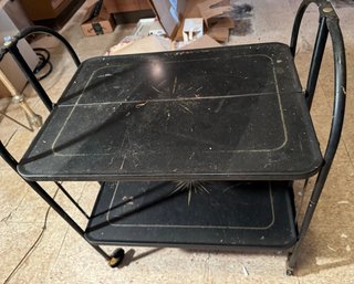 Vintage 50s Metal Rolling Cart