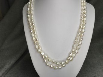 Super Super Long Strand Of Genuine Cultured Baroque Pearls - 64' Necklace WOW - That Is Over Five Feet !