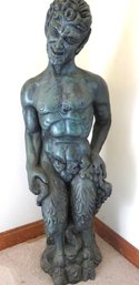 Satyr Bacchus Statue Signed Studio D 39' Tall