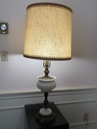 Vintage Milk Glass And Brass Lamp