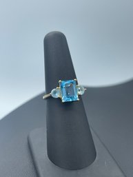 Wonderful Blue Topaz & Aquamarine 14k Yellow Gold Ring