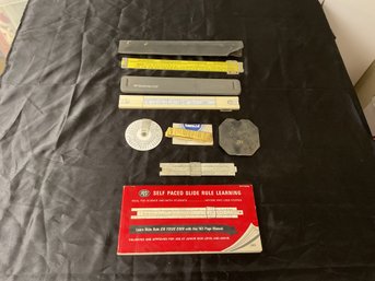 Lot Of Slide Ruler With Manual