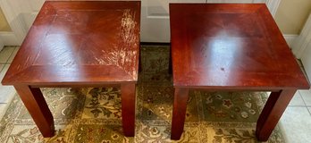 Pair Quality Wooden End Tables