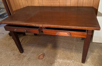 Ca 1920 Two Drawer Library Table