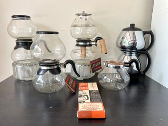 Collection Of Vintage Siphon Coffee Makers From Silex & Sunbeam