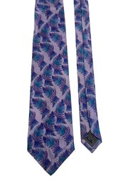 Gianni Versace Silk Tie- Lavender With Palm Leafs