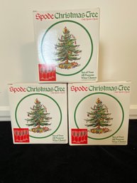 Spode Glass Christmas Tree Pedestal Wine Glasses - Set Of 12