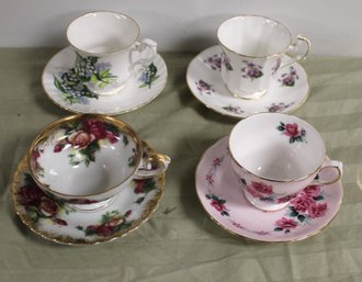 4 Tea Cups W/saucers