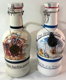 Lot Of 2 Authentic German Growler Bottles