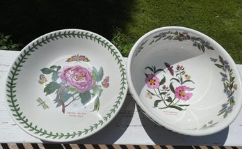 Lot Of 2: PORTMEIRION Botanic Garden Salad 10'Serving Bowl & Low 9' Pasta Serving Bowl