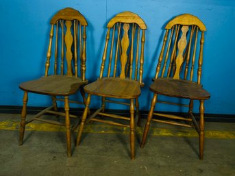 Set Of 3 Spindle Back Chairs