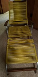 Vinyl Strap Vintage Folding Lounge Chair