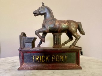 Antique Cast Iron Mechanical Bank: Trick Pony