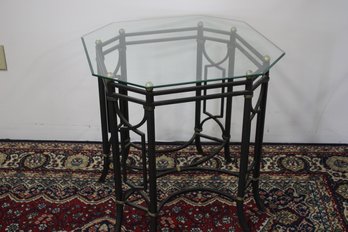 Classic Metal And Glass Side Table