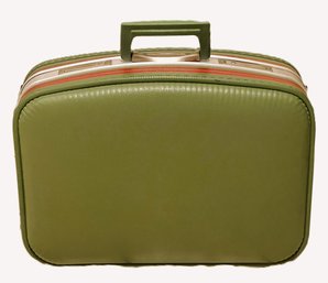 Vintage Avocado Hard Shell Carry On/Beauty Luggage