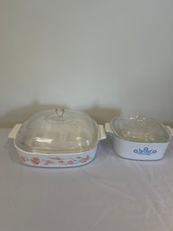 2 Corningware Casserole Dishes With Lids