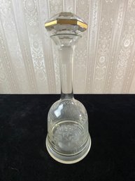 Etched Leaf Crystal Glass Decanter