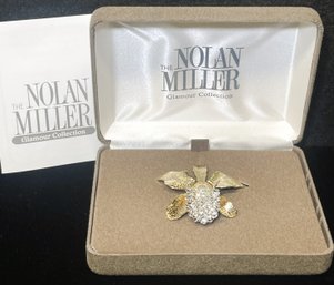 Nolan Miller- Sculptured Orchid Pin/ Enhancer From The Glamour Collection- NOS