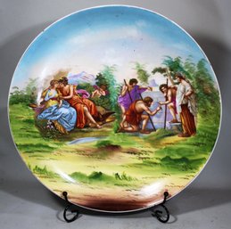 Large Antique Kaufman Calsbad Porcelain Charger W Neoclassical Figures