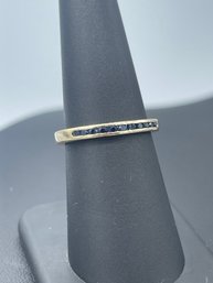 Elegant Pave' Sapphire & 14k Yellow Gold Ring