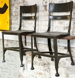 A Pair Of 1930's WPA Government Issue Shop Chairs
