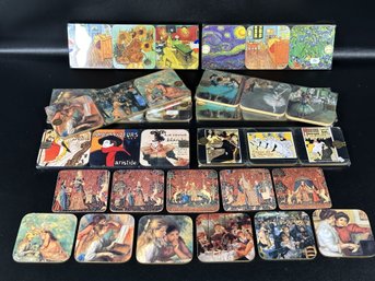 A Large Assortment Of Beautiful Fine Art Coasters, New/Old Stock