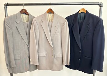 3 Men's Suits: Settebello, Donald Brooks & Jos A Bank, Size Large