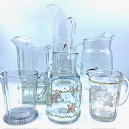 Grouping Of Vintage Beverage Pitchers & A Carafe