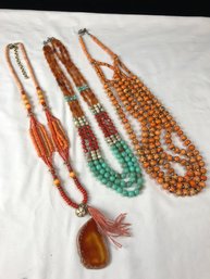 Set Of Color Beaded Necklaces