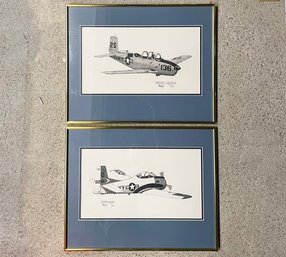 A Pair Of Framed Aeronautical Lithographs