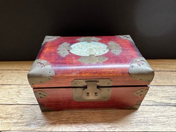 Chinese Wood And Jade Jewelry Box (1 Of 2)