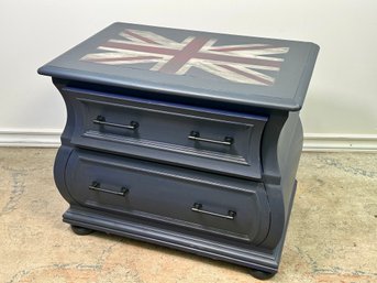 A Custom Painted British Flag Bombe Chest