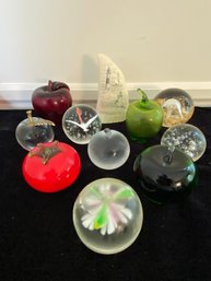 Misc Glass Paperweight Lot