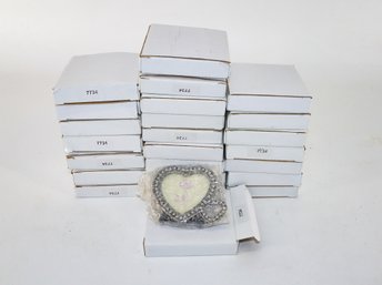 Large Lot Of 24 Small Heart With Stones Picture Frames New