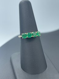 Gorgeous Multi Emerald Ring Set In 14k Plum Gold