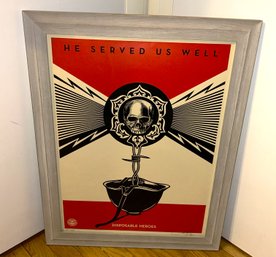 Fantastic Signed SHEPARD FAIREY Silkscreen- METALLICA Disposable Heroes 'he Served Us Well'- NO SHIPPING