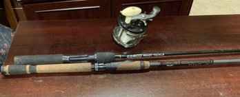 2 Fishing Poles ZEBCO & Fenwick With True Temper Reel