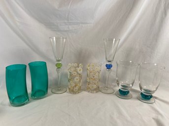 Assorted Fun And Funky Summer Time Beverage Glasses No Chips