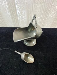 Antique Vintage Sugar Scuttle And Scoop