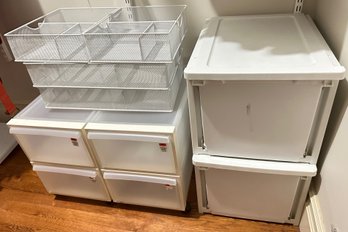 10 Closet Organizing Bins From Container Store, Some Stackable & On Wheels