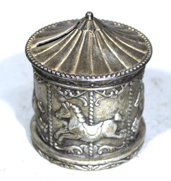 Vintage Silver Plated Still Bank Of A Horse Carousel