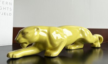 RARE Chartreuse Mid Century Modern Panther TV Lamp