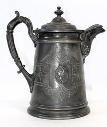 Antique Silver-plate Pitcher From The Altair Lodge No. 601 F. & A. M. Masonic Lodge - Since 1843 - Stamped 15