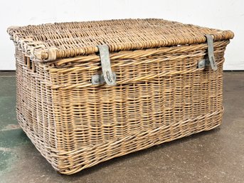 A Large Antique Lidded Hamper